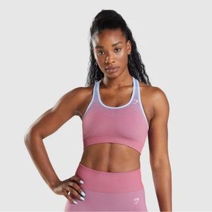 Gymshark Adapt Ombré Sports Bra-Rose Marl and Blue-Size Small